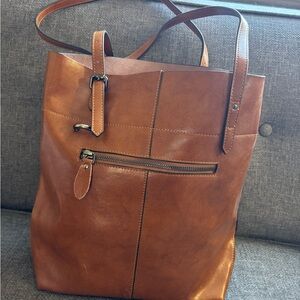 Chic Tan Leather Tote Bag